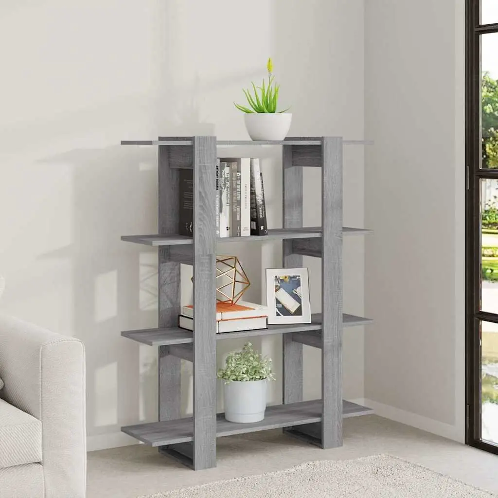 Book Cabinet Grey Shelving Unit 100W x 30D x 123.5H cm