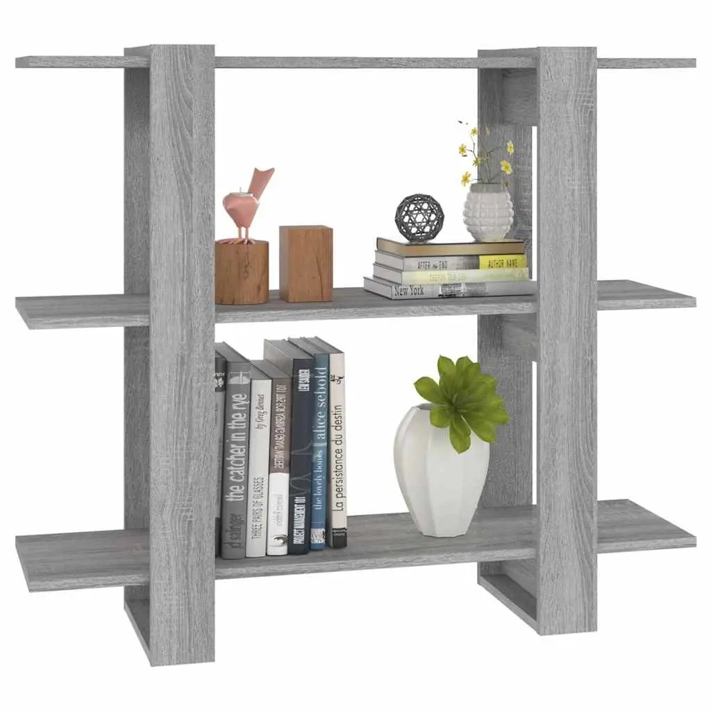 Book Cabinet Room Divider Grey Sonoma Bookshelf Storage Organiser 100x30x87cm