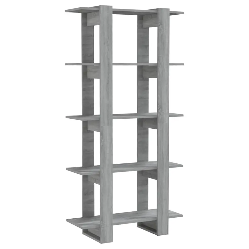 Book Cabinet Room Divider Grey Sonoma Engineered Wood Shelving Storage
