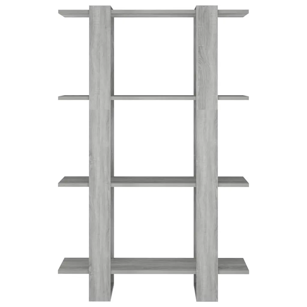 Book Cabinet Grey Wooden Shelving Unit 80 x 30 x 123.5 cm