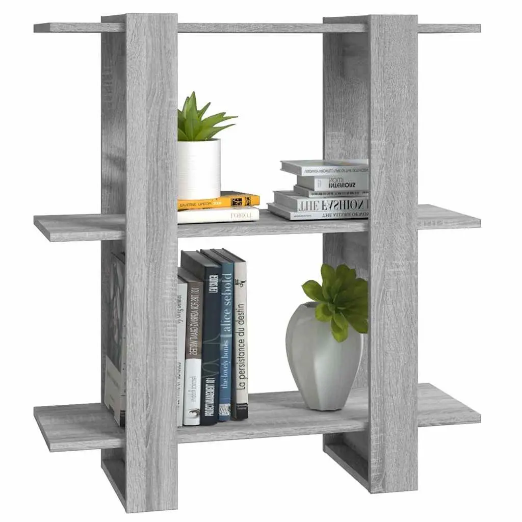 Book Cabinet Room Divider Grey 80x30x87cm Wooden Bookshelf Storage Organiser