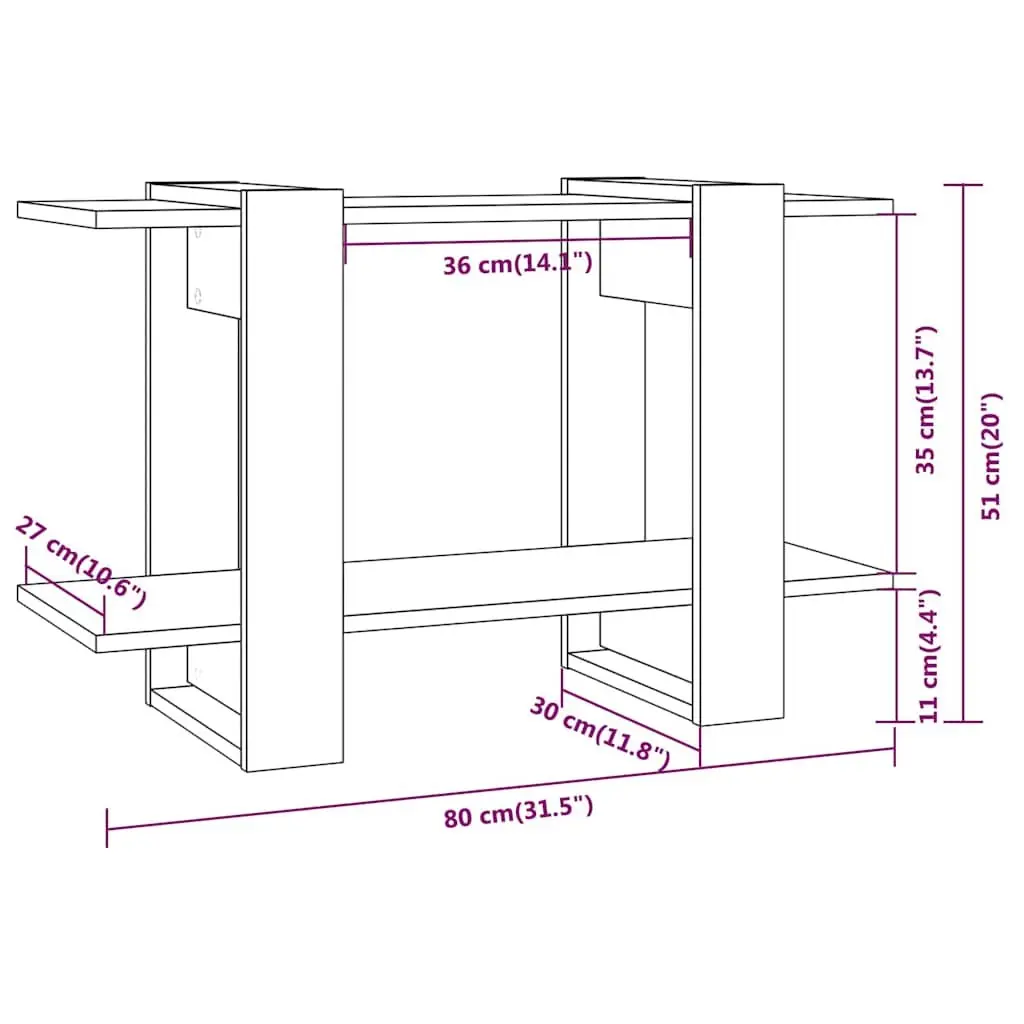 Book Cabinet Room Divider Shelf Brown Oak 80x30x51cm Storage Organiser