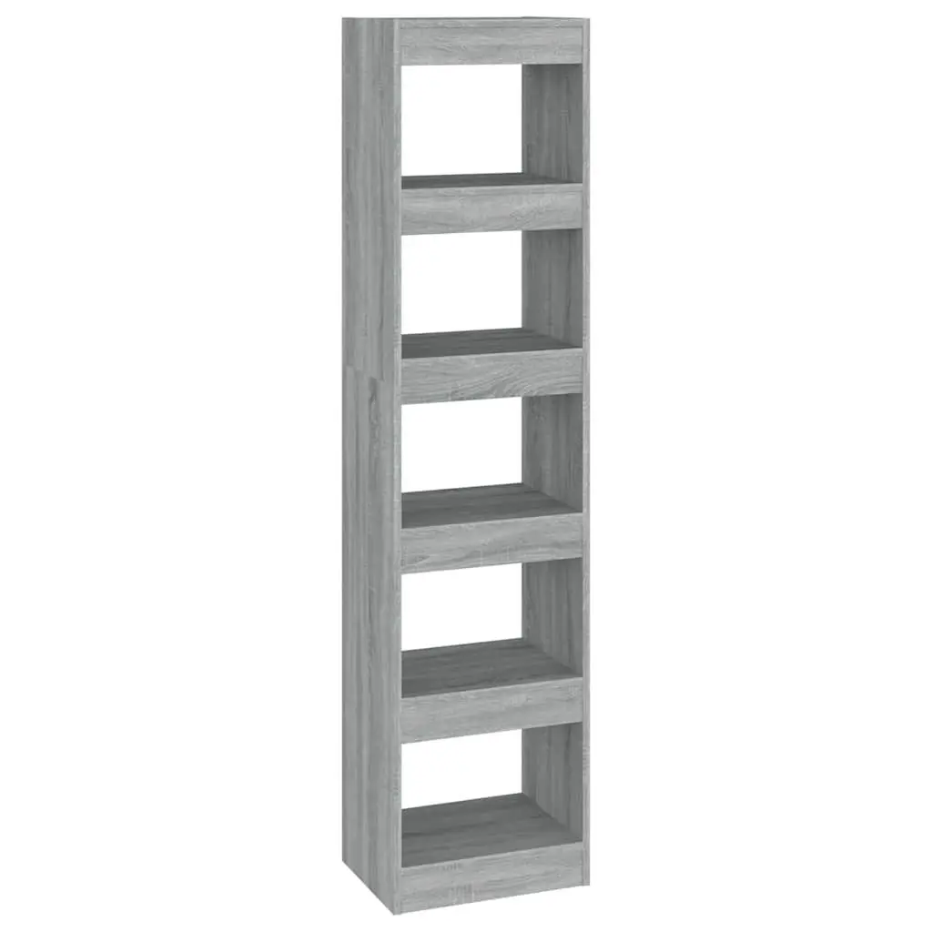 Book Cabinet Room Divider Shelf Grey Sonoma 40x30x166cm Storage Bookcase
