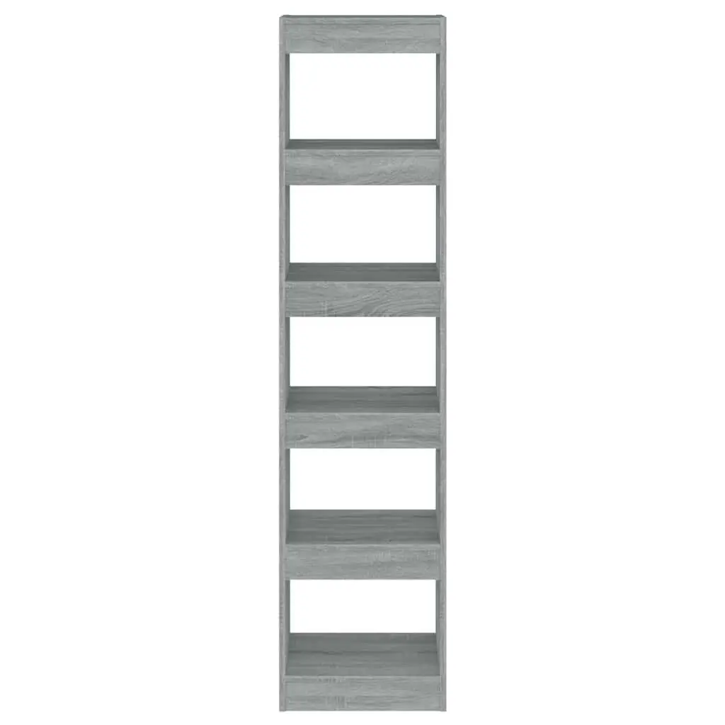 Book Cabinet Room Divider Shelf Grey Sonoma 40x30x166cm Storage Bookcase