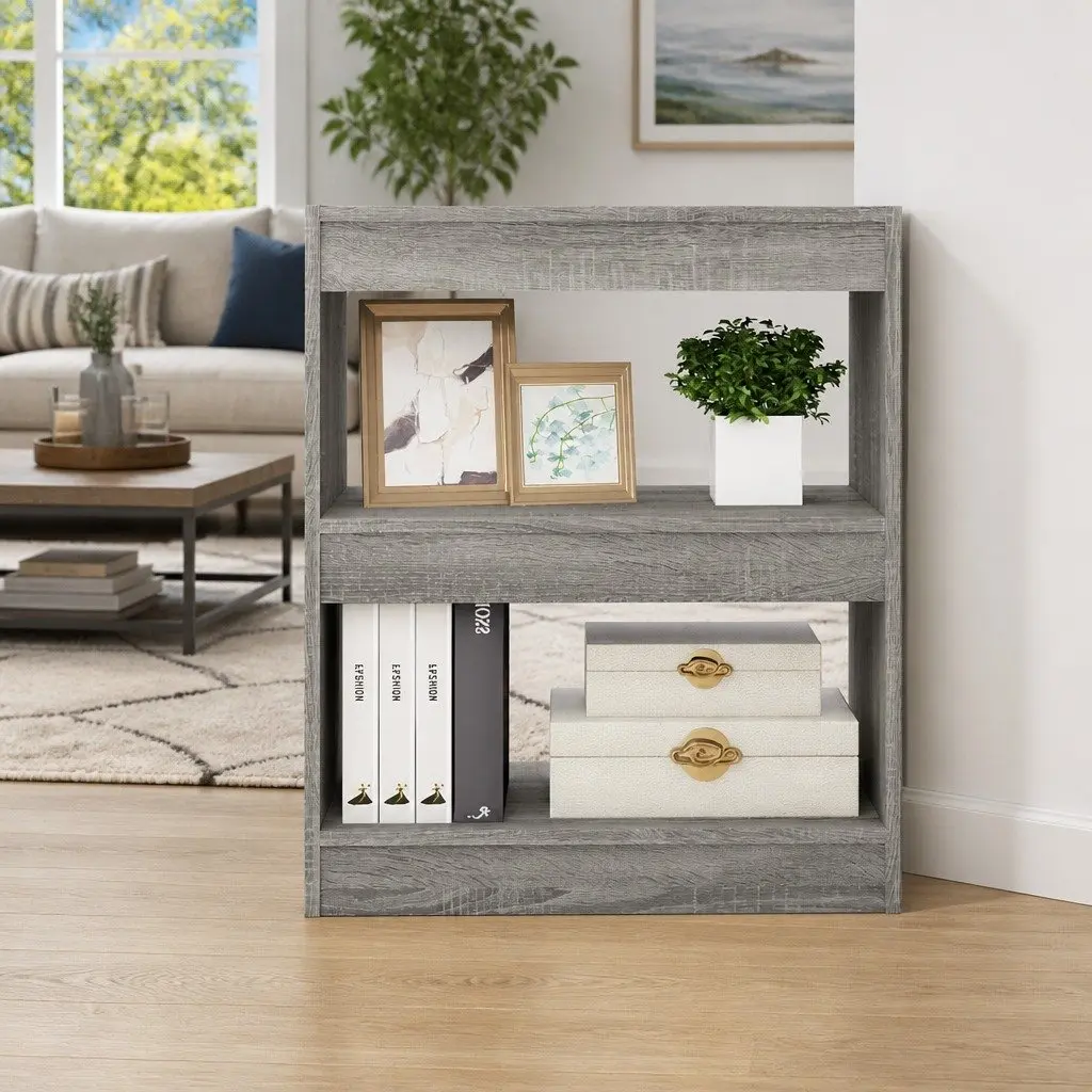 Book Cabinet Room Divider Grey Sonoma 60x30x72 cm
