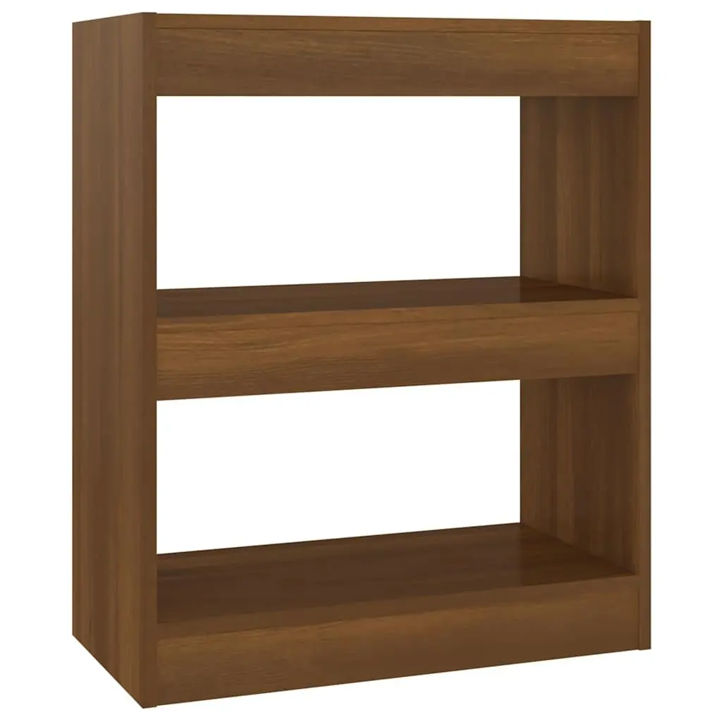 Book Cabinet Brown Oak Room Divider Shelving Unit 60W x 30D x 72H cm