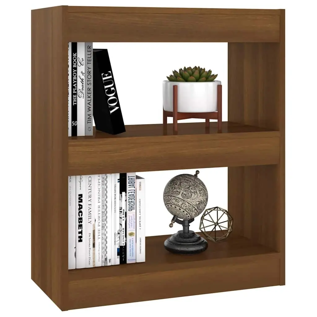 Book Cabinet Brown Oak Room Divider Shelving Unit 60W x 30D x 72H cm