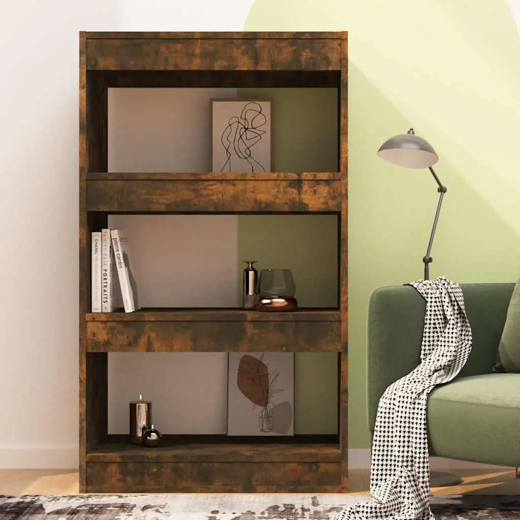 Book Cabinet Room Divider Smoked Oak 60x30x103cm Engineered Wood