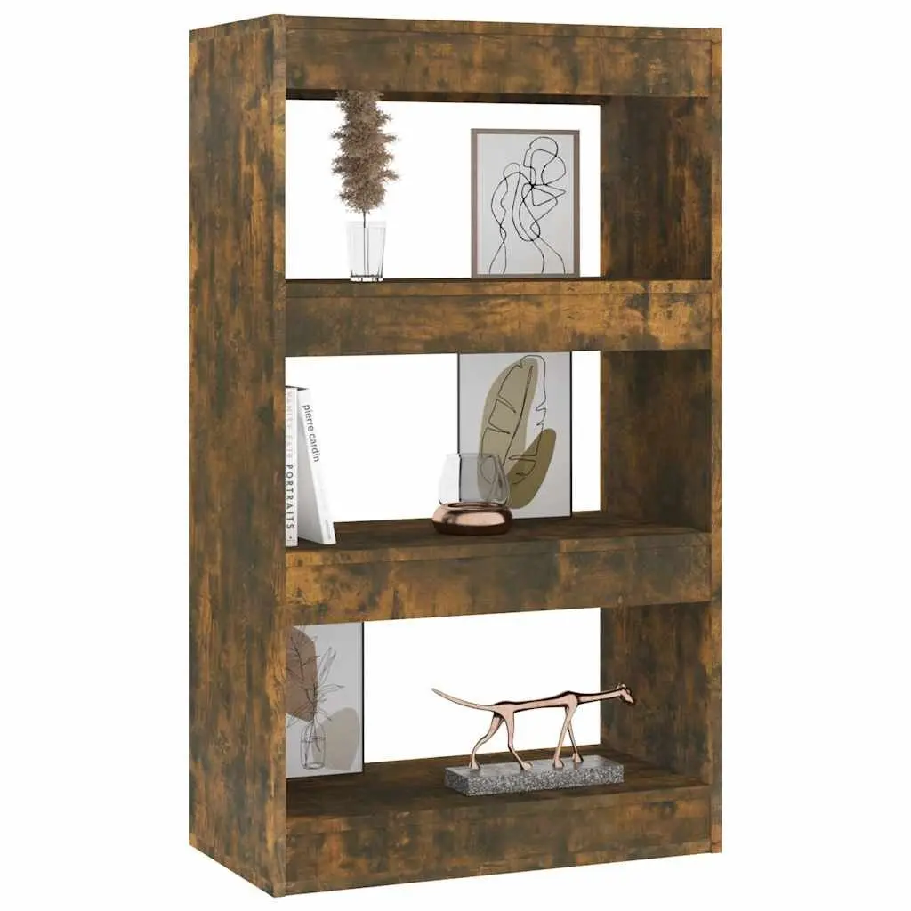 Book Cabinet Room Divider Smoked Oak 60x30x103cm Engineered Wood