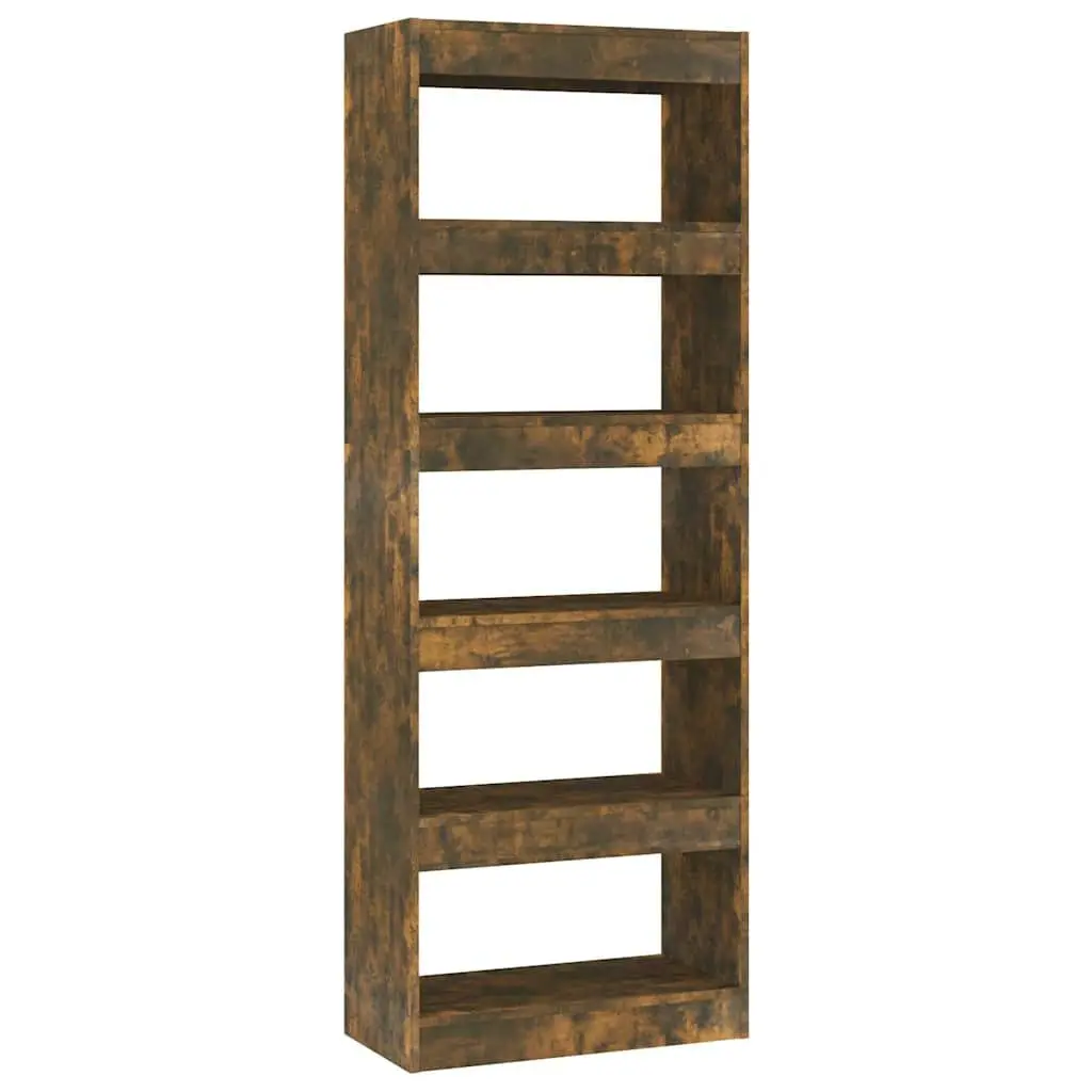 Book Cabinet Room Divider Smoked Oak 60x30x166cm Engineered Wood Shelf Storage