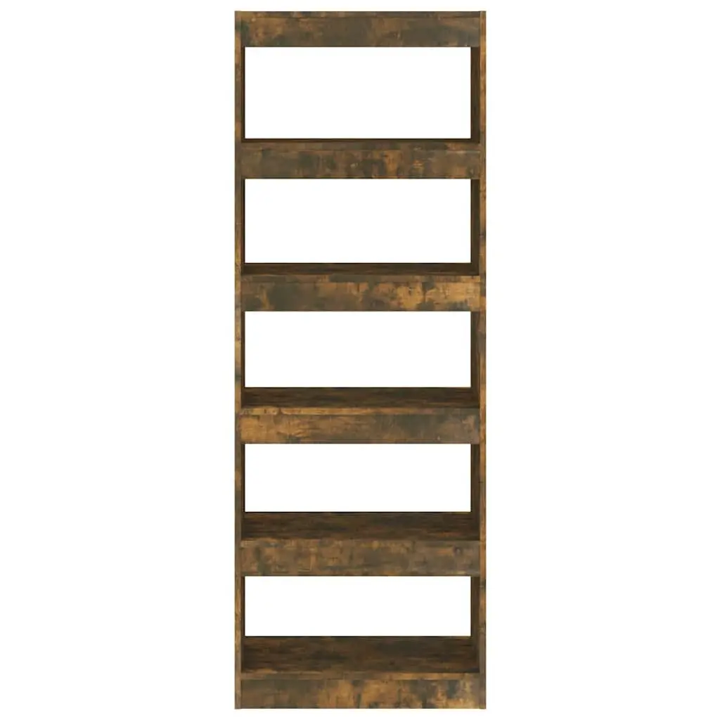 Book Cabinet Room Divider Smoked Oak 60x30x166cm Engineered Wood Shelf Storage