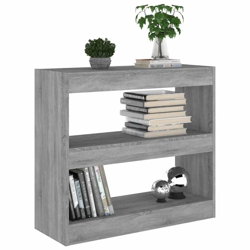 Book Cabinet Room Divider Grey Shelving Unit Storage Bookcase 80x30x72cm