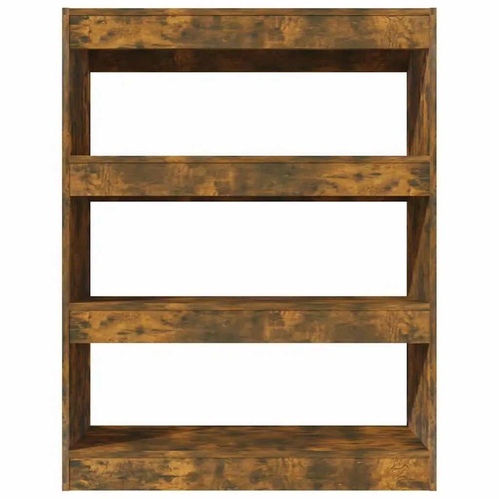 Storage Shelf Engineered Wood Smoked Oak Room Divider 80cm x 30cm x 103cm