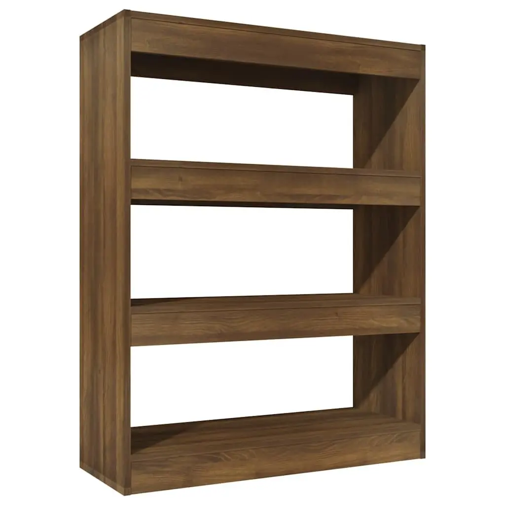 Brown Oak Book Cabinet and Divider