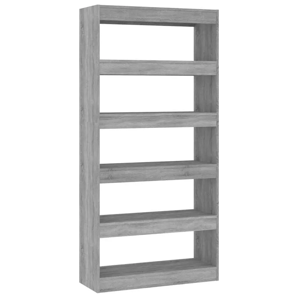 Book Cabinet Room Divider Grey Sonoma Engineered Wood 80x30x166cm
