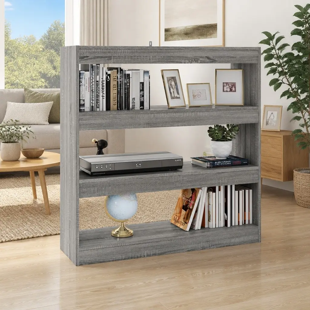Book Cabinet Room Divider Grey Sonoma Open Shelving Unit Storage Organiser