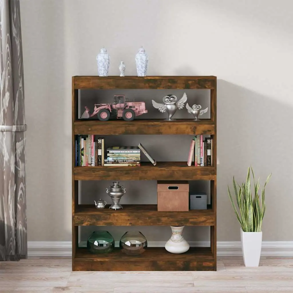 Book Cabinet Room Divider Storage Bookshelf Brown Standing Shelves Organiser