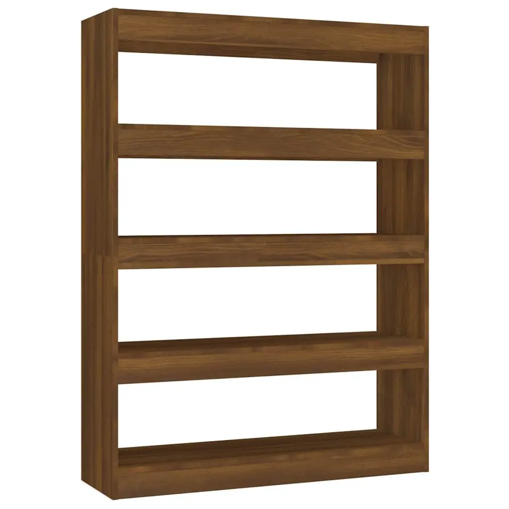 Book Cabinet Room Divider Brown Oak Shelving Unit Storage Bookcase Organiser