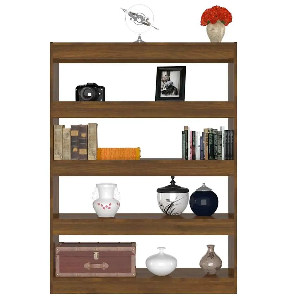 Book Cabinet Room Divider Brown Oak Shelving Unit Storage Bookcase Organiser