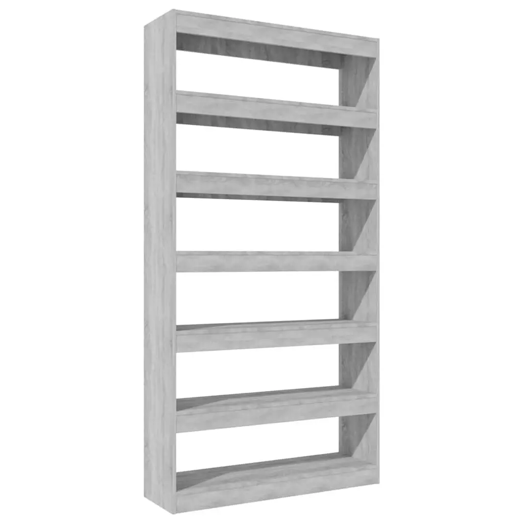 Book Cabinet Room Divider Grey Wooden Shelving Storage Organizer 100W x 30D x 198H cm
