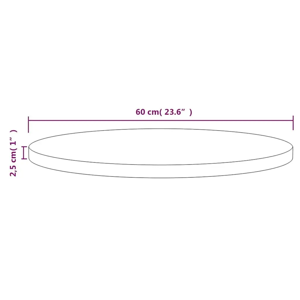 Round Table Top White Solid Wood Pine Ø60cm