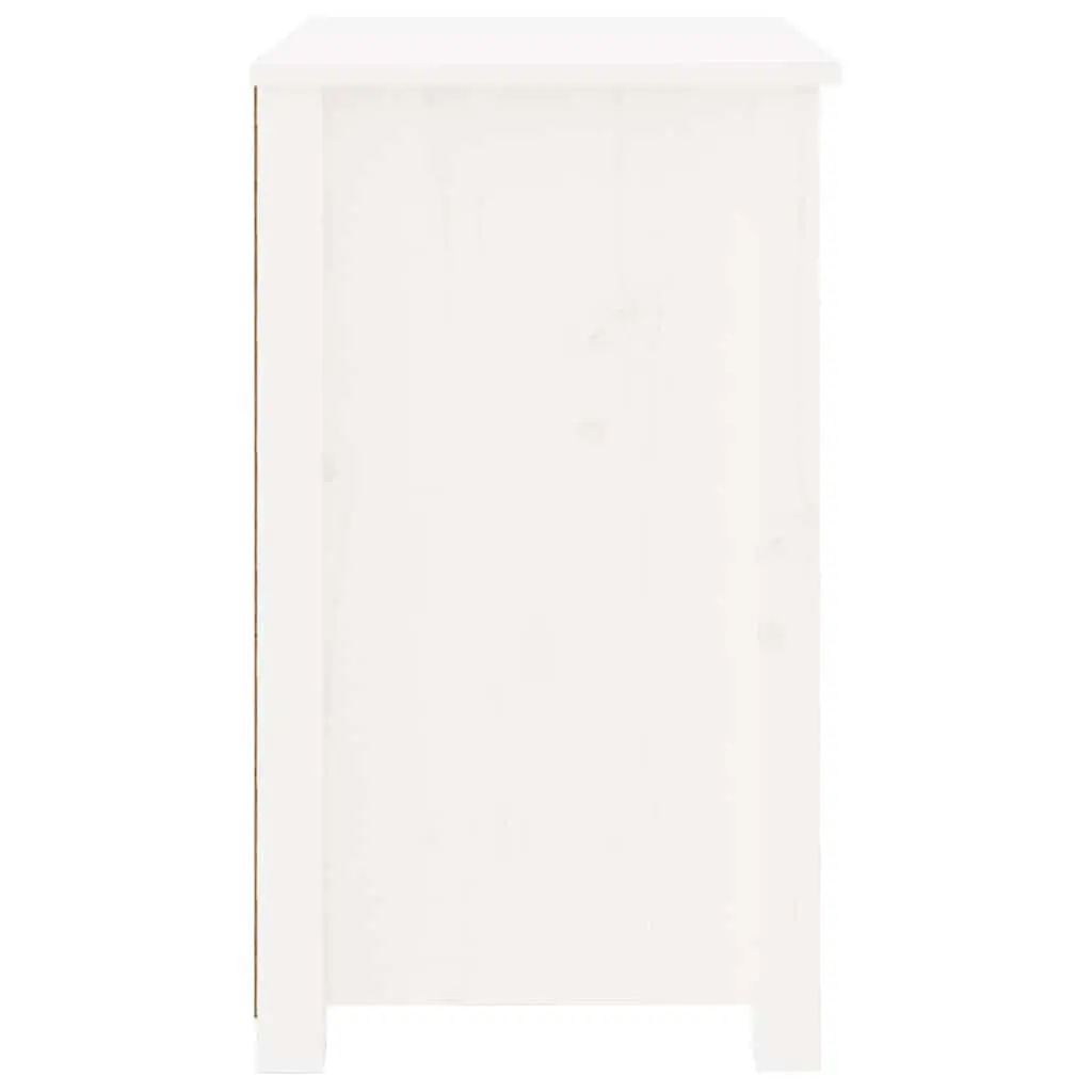 Bedside Cabinet Solid Pine Wood White 50x35x61.5 cm Nightstand with Two Drawers