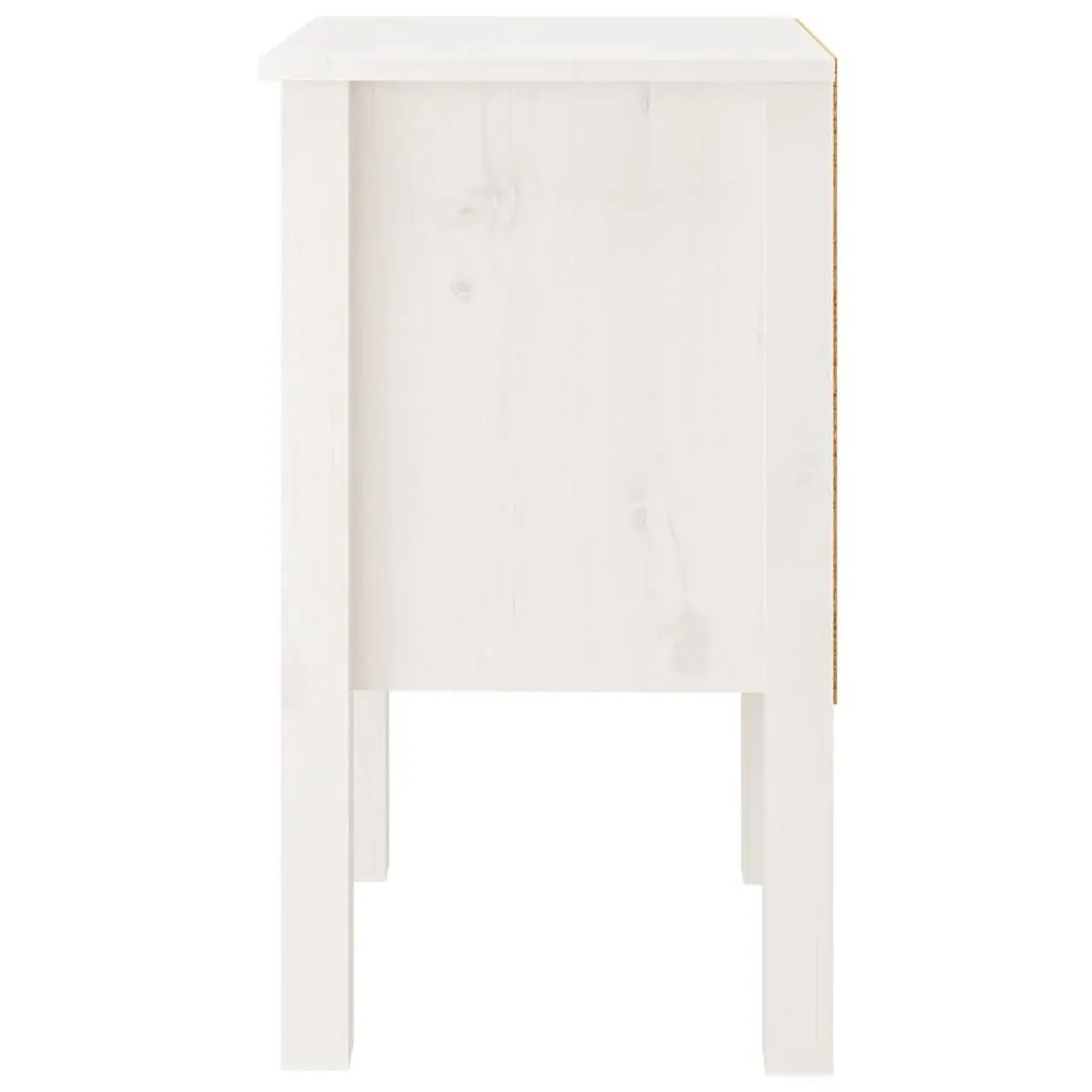 Bedside Cabinet Set 2 pcs White 40x35x61.5 cm Solid Pine Wood Storage Drawers
