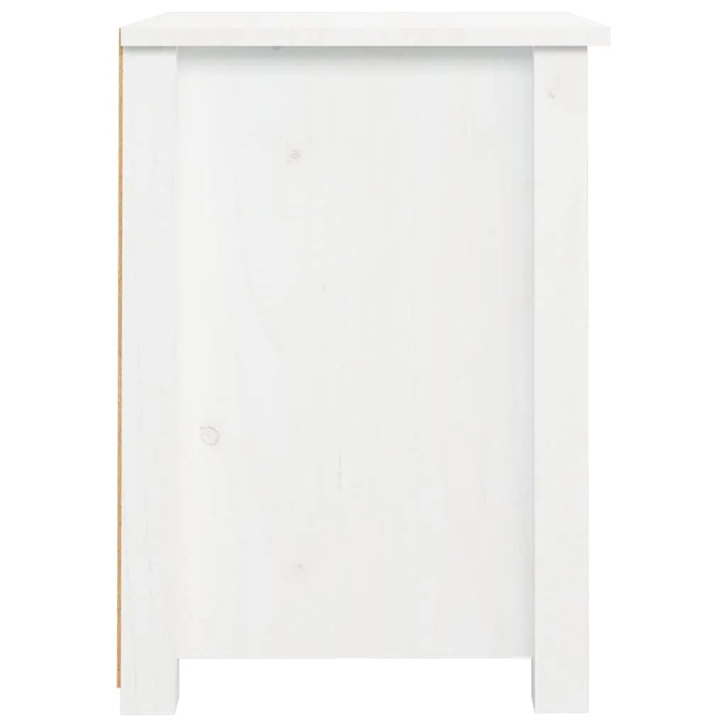Bedside Cabinets 2 pcs White Solid Wood Pine Nightstand Storage Drawer Set