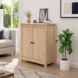 Solid Wood Pine Sideboard Storage Cabinet Brown Living Room Furniture Display