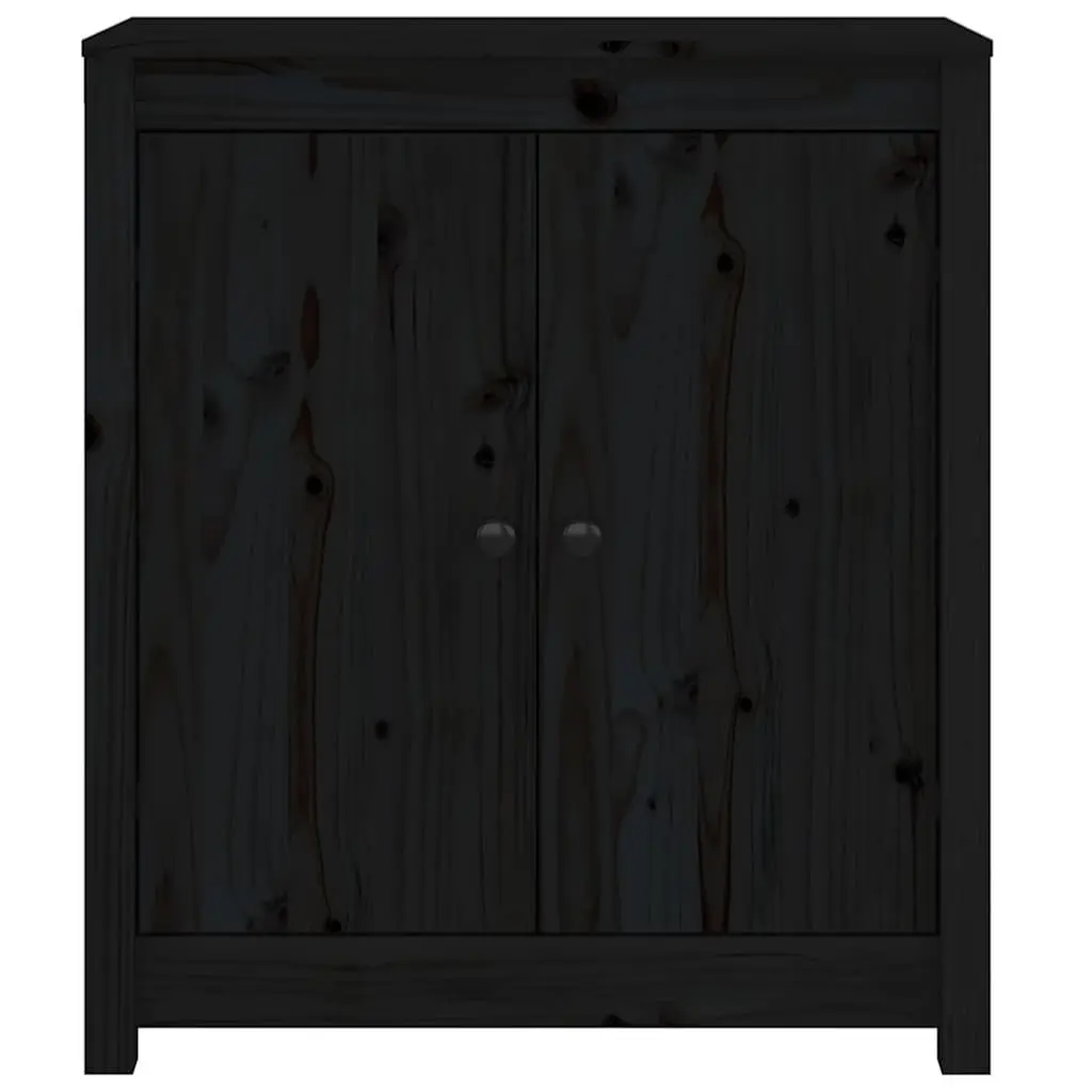 Black Wooden Sideboard Solid Pine 70W x 35D x 80H cm