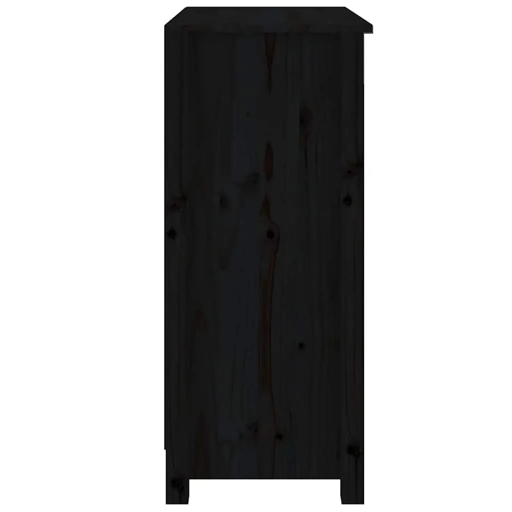 Black Wooden Sideboard Solid Pine 70W x 35D x 80H cm