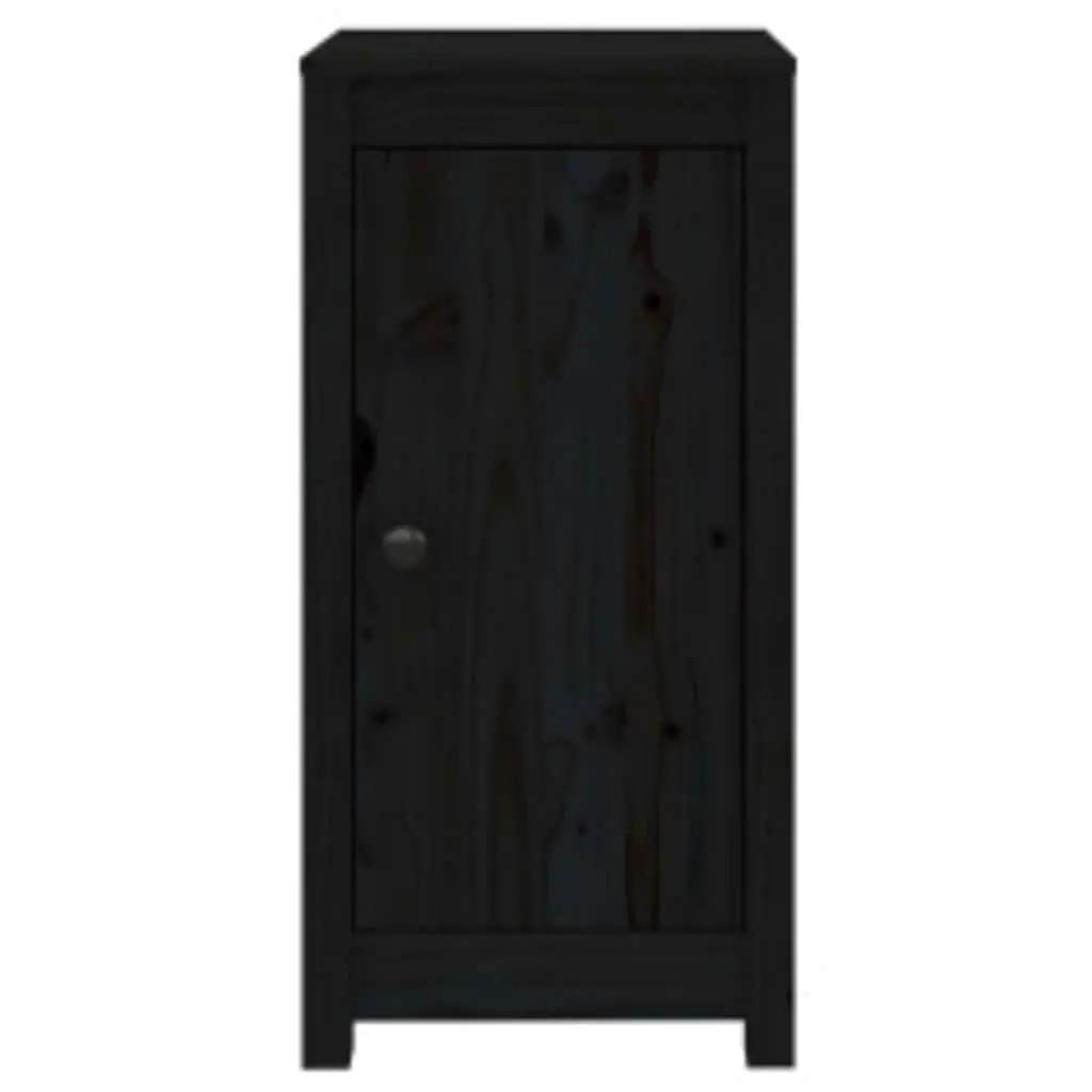 Sideboards Black Solid Wood Storage Cabinet 39 x 35 x 80 cm 2 Piece