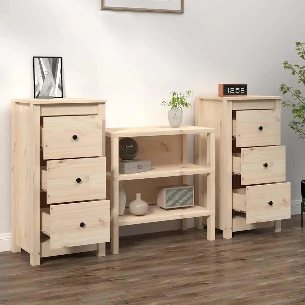 Solid Pine Sideboard Cabinet 40x35x80 cm