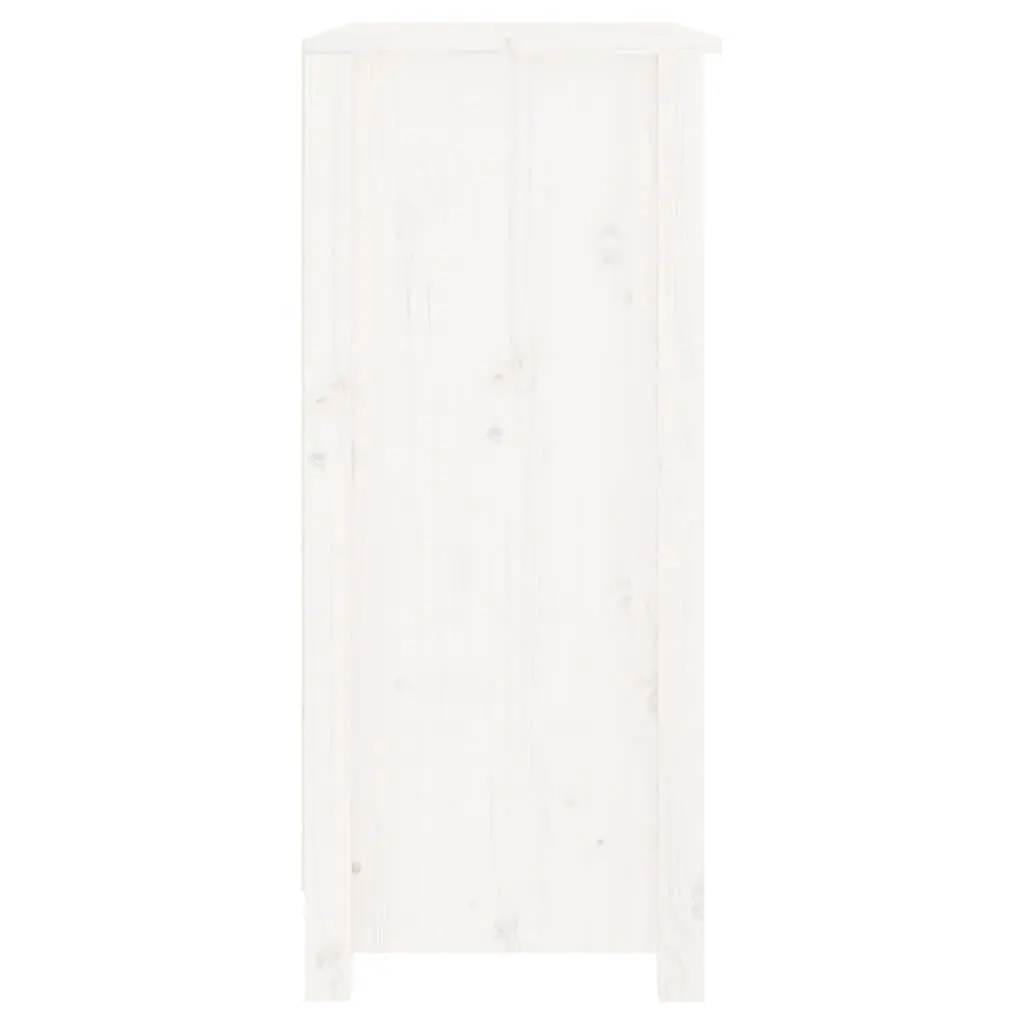 Wooden Sideboard Storage Cabinet White Solid Pine 70 x 35 x 80 cm