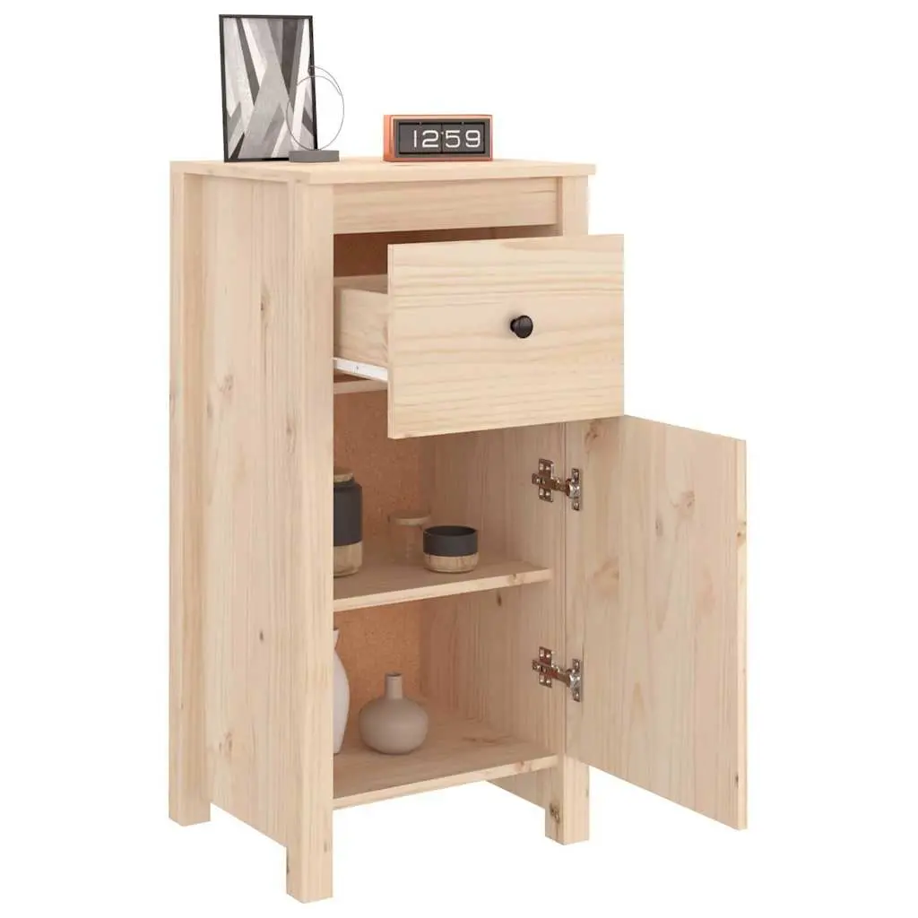 Solid Wood Pine Sideboards Brown 2 Piece Storage Cabinet