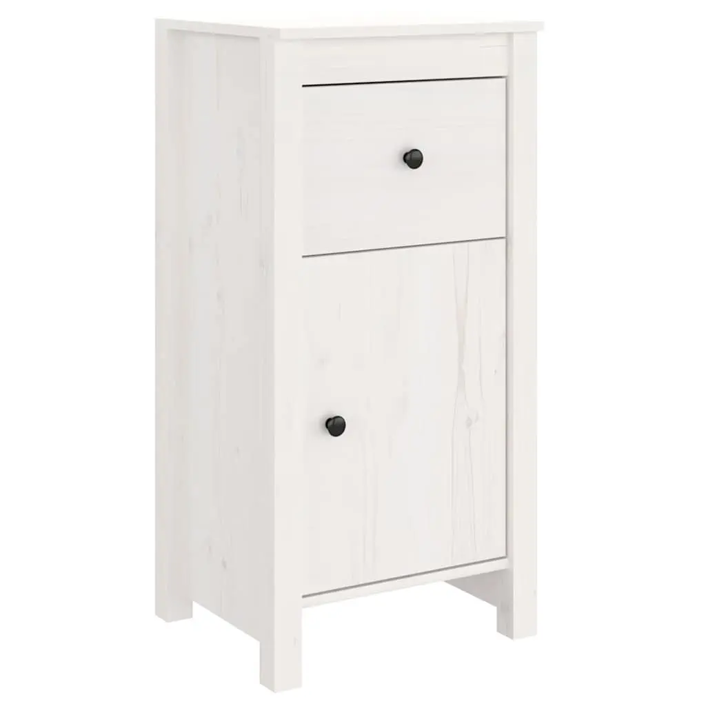 White Wooden Sideboard Storage Cabinet Solid Pine 40x35x80cm