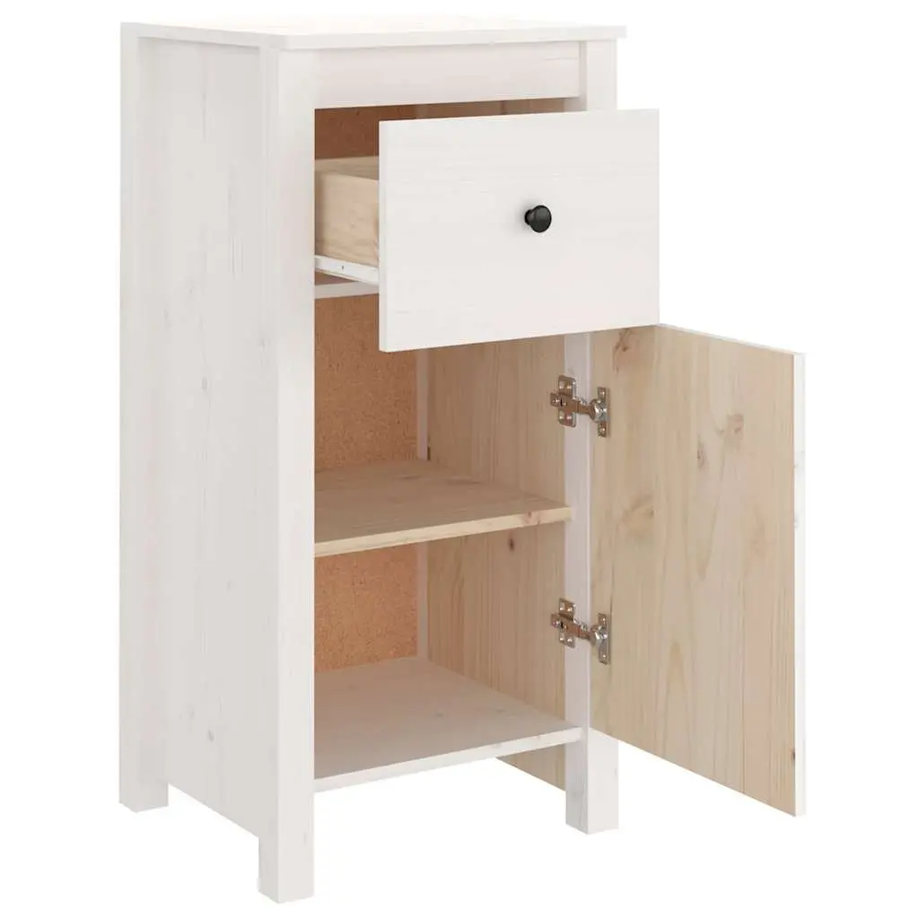 Sideboards Solid Wood Pine White 40x35x80 cm 2 pcs Storage Cabinet Furniture