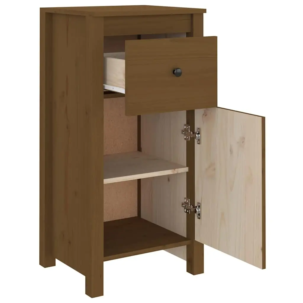 Solid Wood Pine Sideboards 2 pcs Brown Storage Cabinet Cupboard Furniture