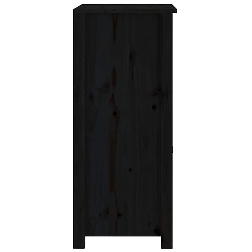 Solid Wood Pine Sideboards Black Storage Cabinet Living Room Furniture