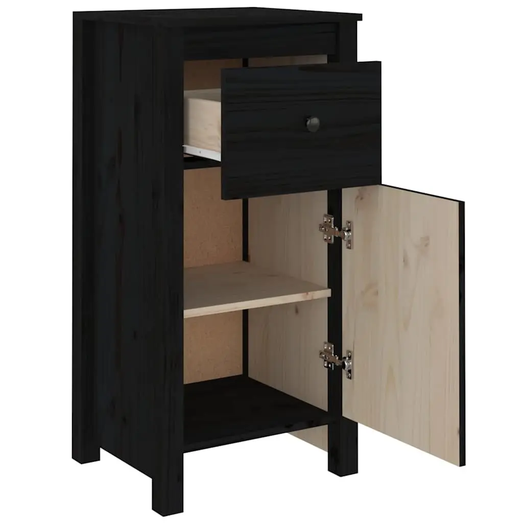 Solid Wood Pine Sideboards Black Storage Cabinet Living Room Furniture
