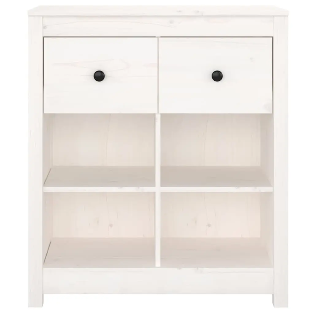 Sideboard White 70x35x80 cm Storage Cabinet 2 Drawers 4 Compartments