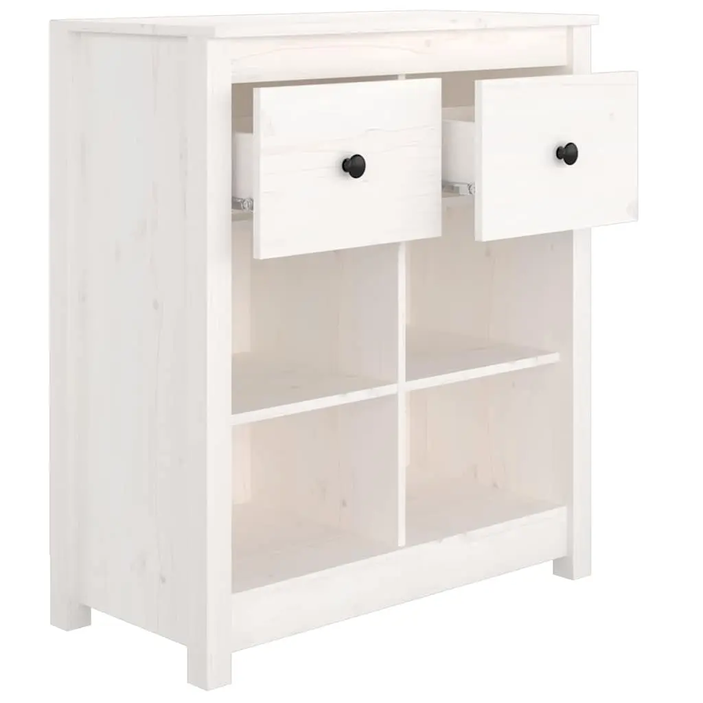 Sideboard White 70x35x80 cm Storage Cabinet 2 Drawers 4 Compartments