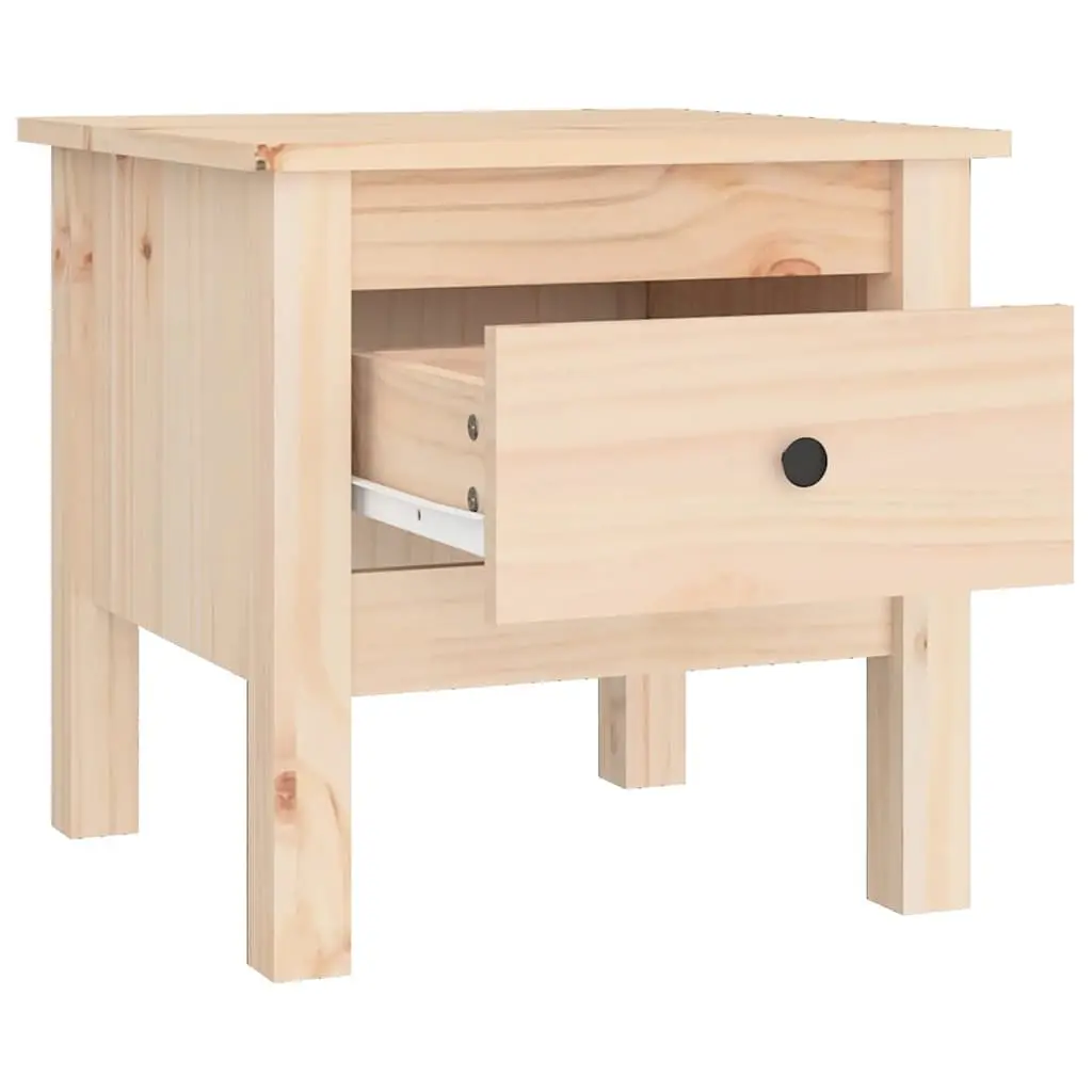 Side Tables 2 pcs 40x40x39 cm Solid Wood Pine End Tables with Drawer Brown