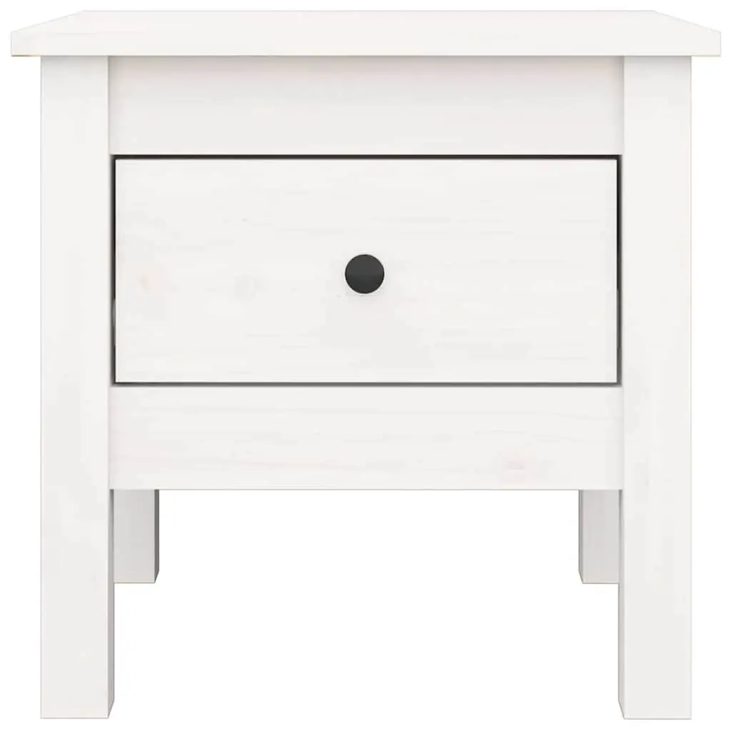Side Tables Solid Pine Wood White 40x40x39 cm 2 pcs