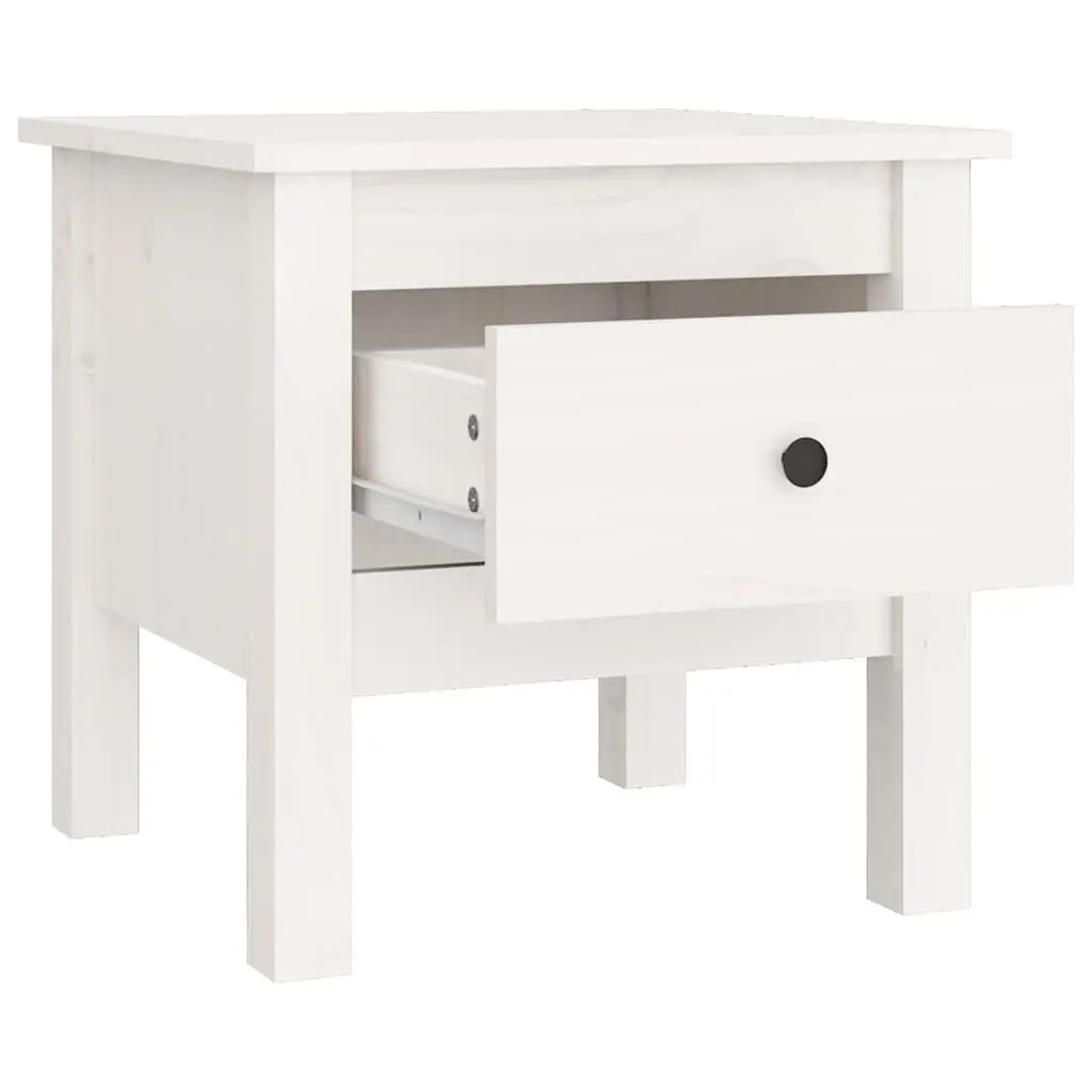 Side Tables Solid Pine Wood White 40x40x39 cm 2 pcs