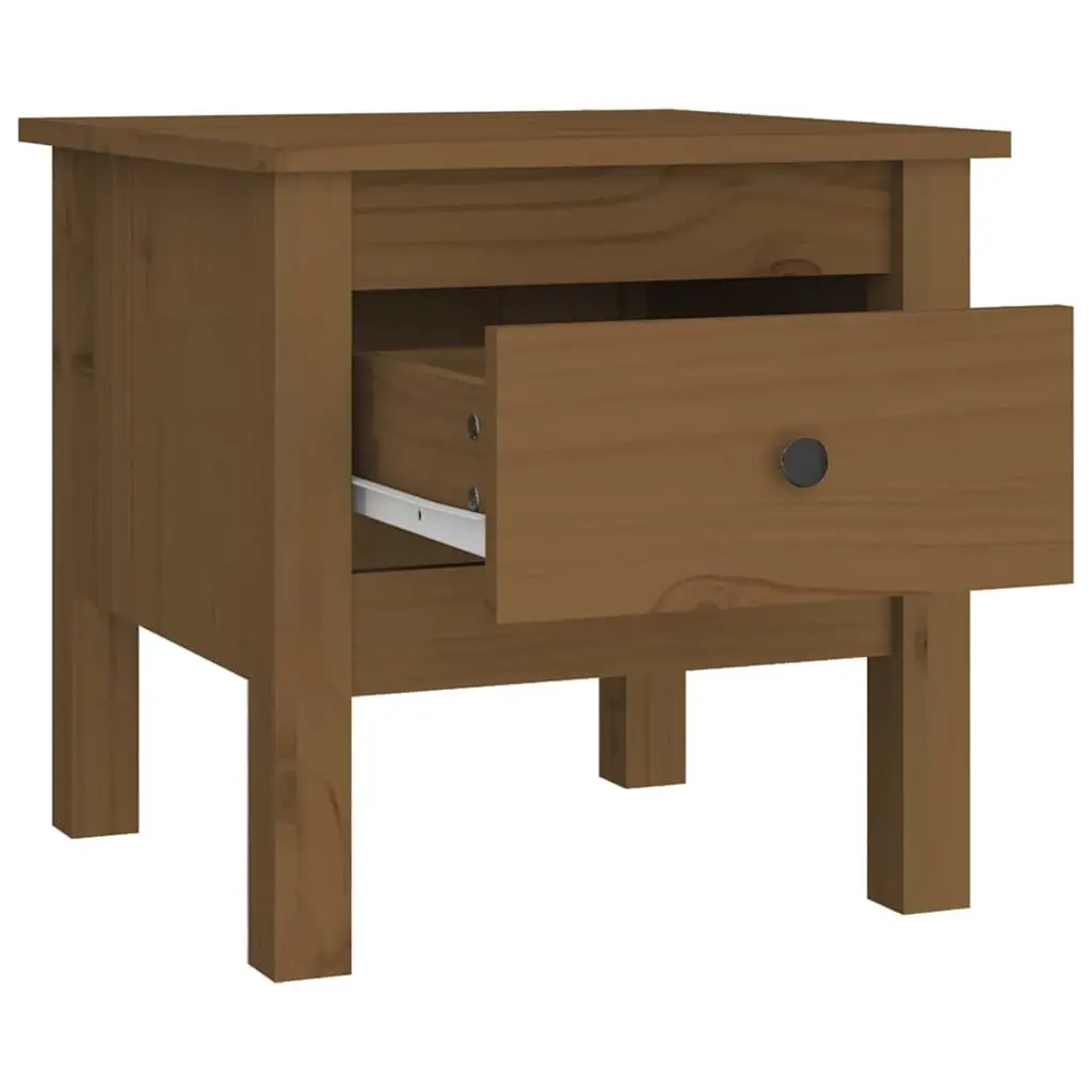End Tables Solid Wood Honey Brown 2 Piece 40 x 40 x 39 cm
