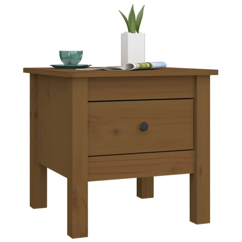 End Tables Solid Wood Honey Brown 2 Piece 40 x 40 x 39 cm