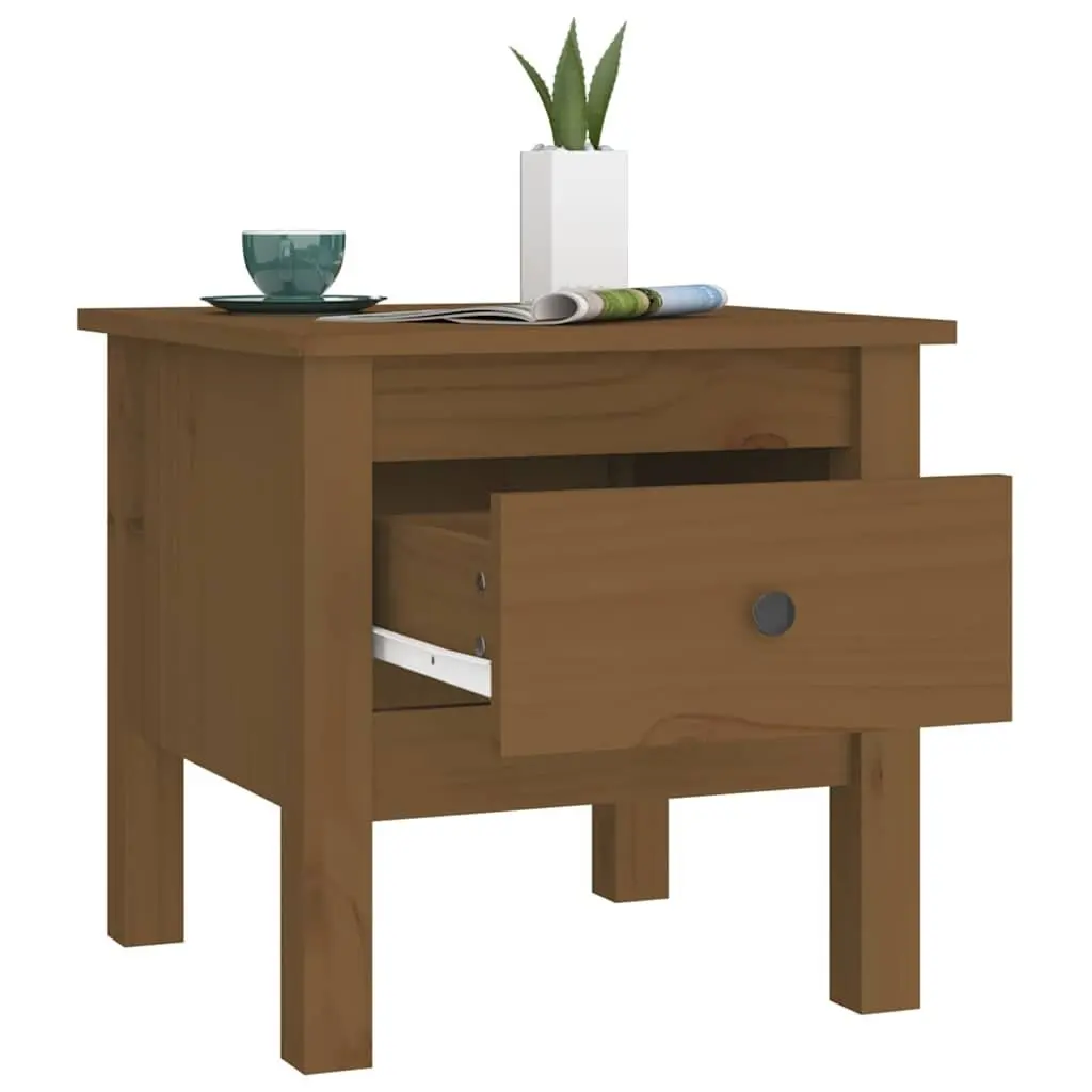 End Tables Solid Wood Honey Brown 2 Piece 40 x 40 x 39 cm