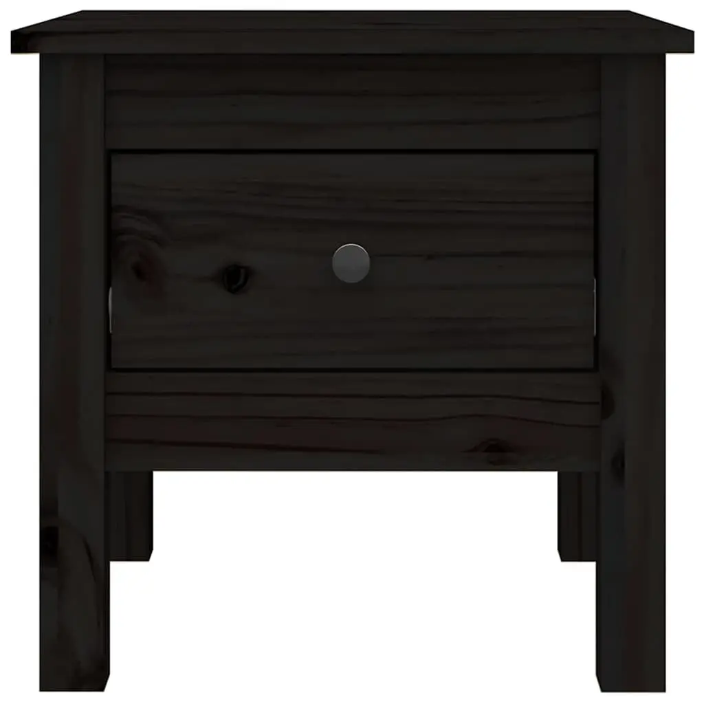 Side Tables Black Solid Wood Pine 40x40x39 cm 2 pcs