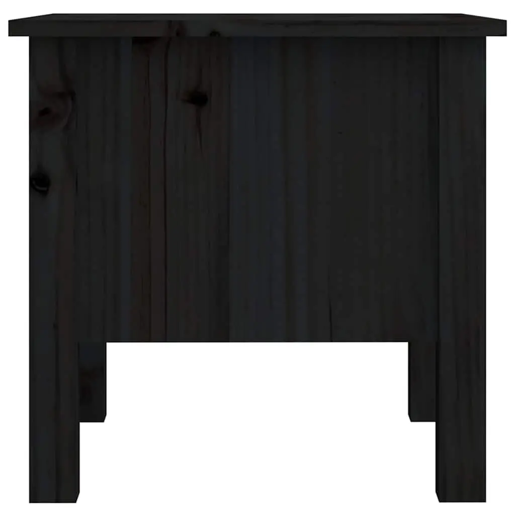 Side Tables Black Solid Wood Pine 40x40x39 cm 2 pcs
